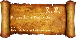 Krizsán Melinda névjegykártya
