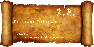 Krizsán Melinda névjegykártya