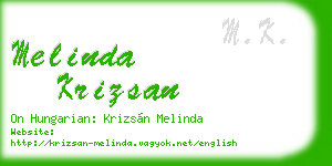 melinda krizsan business card