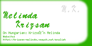 melinda krizsan business card